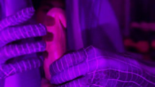 Cumming while wearing my spider suit