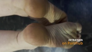 Черный педикюр красивые пальцы ног ФутФетишь Футджоб