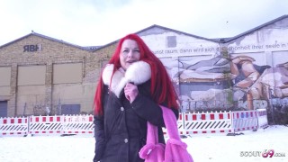 GERMAN SCOUT - Reife deutsche Mina Knight bei Strassen Casting in Berlin AO gefickt