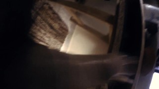 Handjob with condom and finished