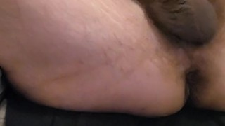 HAIRY MUSCLE BEAR SHOWS OFF ASSHOLE BEFORE THICK CUMSHOT