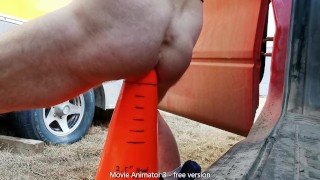 Private Video, Taking XL Cone Toy Mod Outdoors at Work Alone