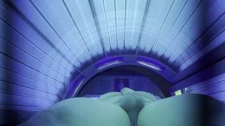 Muscled jock caught jerking off in my tanning bed
