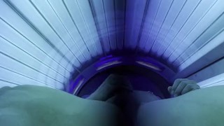 Muscled jock caught jerking off in my tanning bed