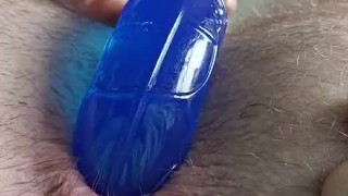 Very close up anal play winking asshole birthing