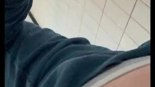 Slowly pissing in thong underwear