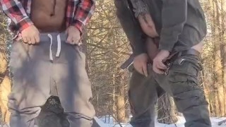 Caught getting blown in the woods