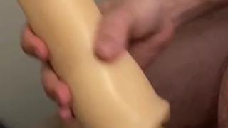 Big bear fucks his fleshlight toy and cums