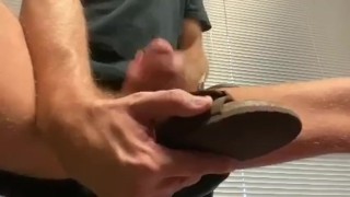Cumming on young stinky Birkenstock