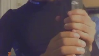 Trying out my XXL Black dildo