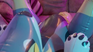 Fucking my squeaky wolf inflatable pool toy Xivy