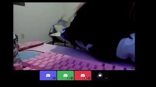 Teasing my step-brother's friends on Discord then fingering myself under the table