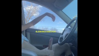 Big cock busts in busy parking lot