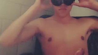 Hot guy, masturbating till cumshot, big cock