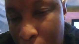 Sucking a Dildo & Gagging