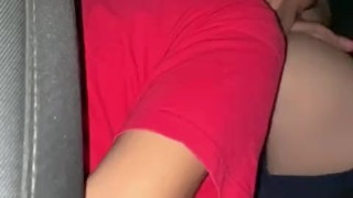 Cruising straight uber driver fucks young virgin twink in his car and cums inside ass anal creampie