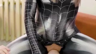Cosplay girl shakes from orgasm while sitting on his face