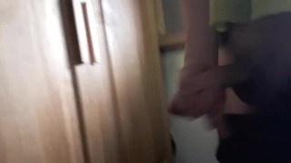 Jerking off and cumming while work due to so biggest horny