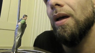 Action Figure Wrapped In Duct Tape, Licked, and later Faced With a Giant Dick!