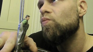 Action Figure Wrapped In Duct Tape, Licked, and later Faced With a Giant Dick!