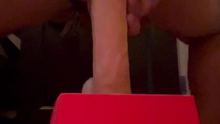 Riding a 10” dildo