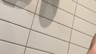 Getting hard in restroom