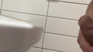 Getting hard in restroom