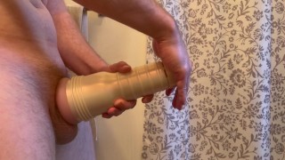 Huge cum explosion from fleshlight edging