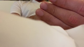 Big White Cock Solo Male moan W precum and Cum for you