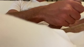 Big White Cock Solo Male moan W precum and Cum for you