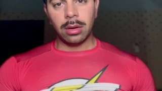 Playing with big pecs and tits