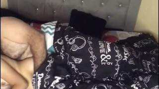 While I masturbate in my boyfriend's bedroom, he fucks me.