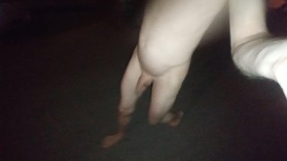 Walking naked on the street almost getting caught