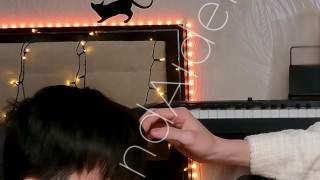 Cute twink sucks my horny dick