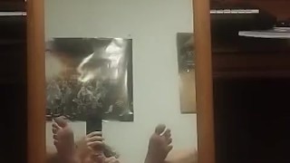 Slut showing feet while touching himself