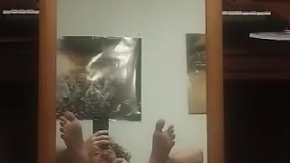 Slut showing feet while touching himself