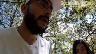 My friend gives me a blowjob outdoors