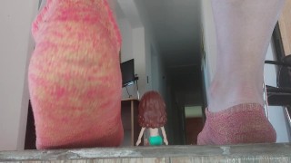GIANTESS , SMELL MY SWEATY SHOES AND SOCKS AFTER RUN