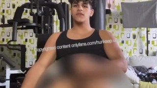 MUSCLE BOY JERKS OFF BIG COCK! 😈 UNCUT HUGE DICK