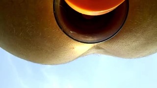 PV Stretching My Ass on a Stemless Large Plasti Wine Glass