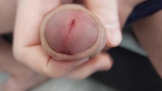 Extra hard cock mastubarion, cumshot closeup