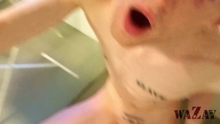 Peeing in Tiny Chastity Cage