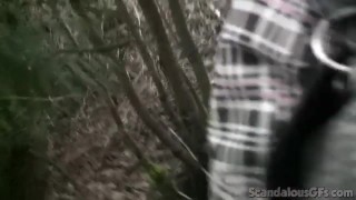 Naughty public teen whore sucks off dick