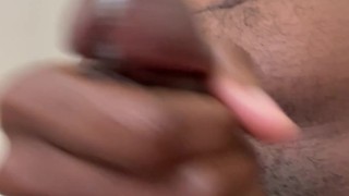 Young black dude cums in your face