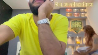 My friend helps me organize some papers & we end up fucking