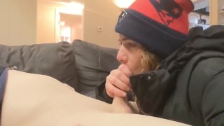 Heather Kane lets him Paint her Coat with Cum!