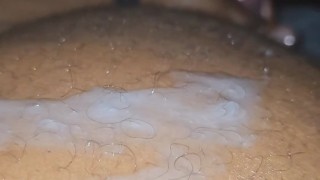 Black Chub shoots massive load over belly