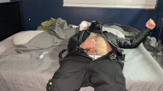 Jerkin off in my leather jacket