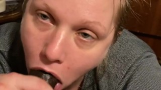 Blonde loves sucking my dick