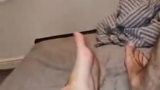 young twink fucks his hole until it creams and he cums everywhere